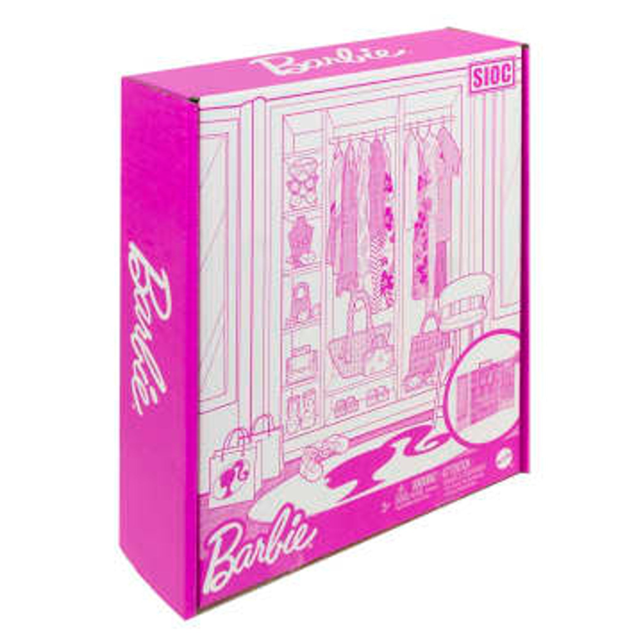 Barbie Closet Playset with 3 Outfits & Styling Accessories