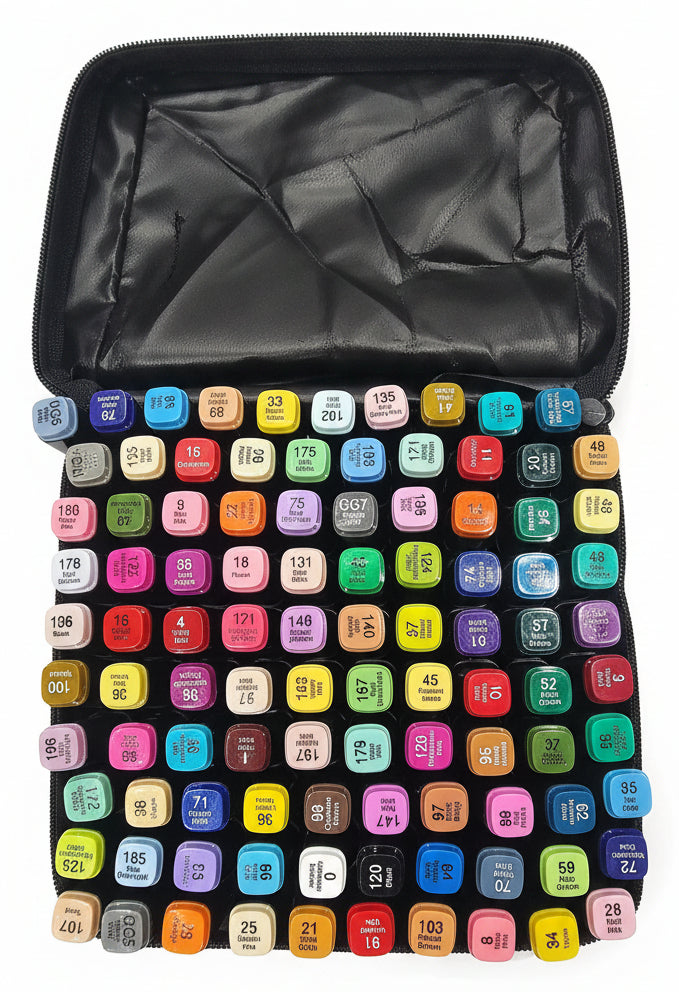 Dual Tip Alcohol Marker Set - 100 markers - includes carry case