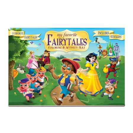 CrownJewlz Kidz Fairytales Coloring Activity Mat, 32 Pages