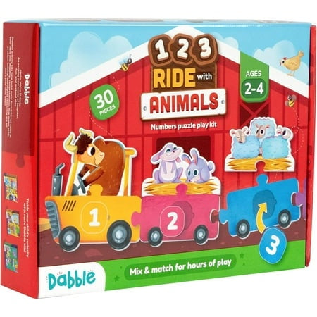 LoveDabble 123 Ride with Animals: Three-Way Puzzle Magic Count