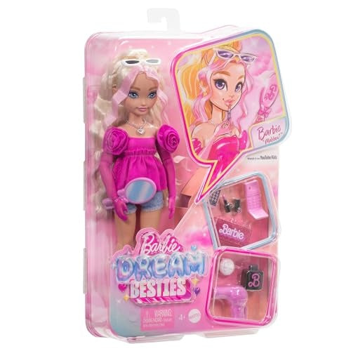 Barbie Dolls & Toys Malibu Fashion Doll with 8 Accessories