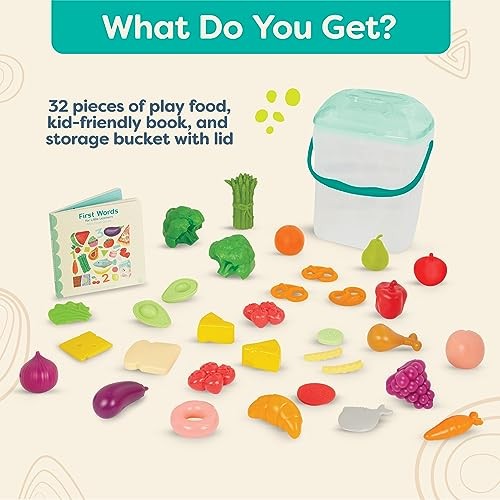B. Toys Medium Food Bucket with Book includes 32 play pieces