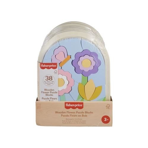 Fisher price Wooden Flower Puzzle Blocks, 38 Pieces