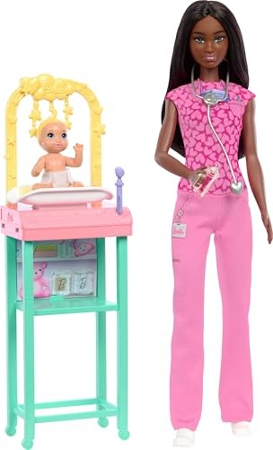 Barbie Baby Doctor Doll, 1 Baby, Furniture & Accessories