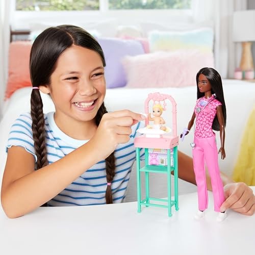 Barbie Baby Doctor Doll, 1 Baby, Furniture & Accessories