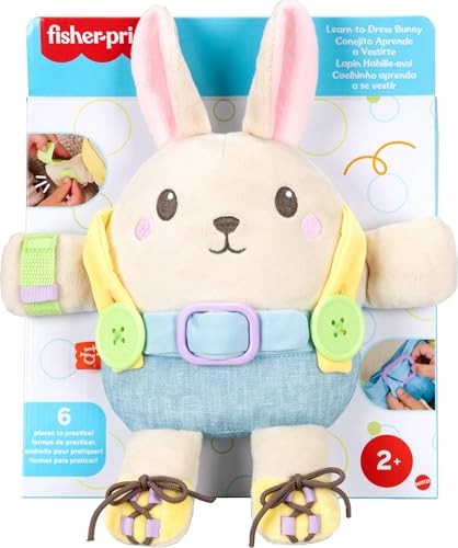 Fisher-Price Learn to Dress Bunny Plush for Toddlers