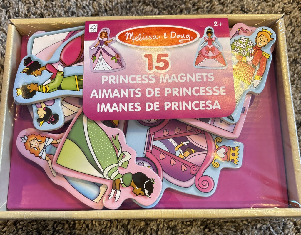 Melissa & Doug 15 Wooden Princess Magnets with Box