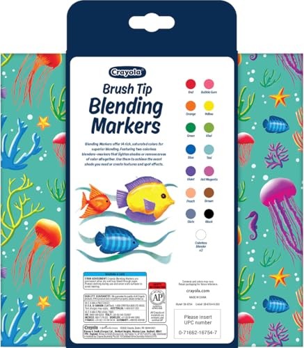 Crayola Brush Tip Blending Markers, 14 markers