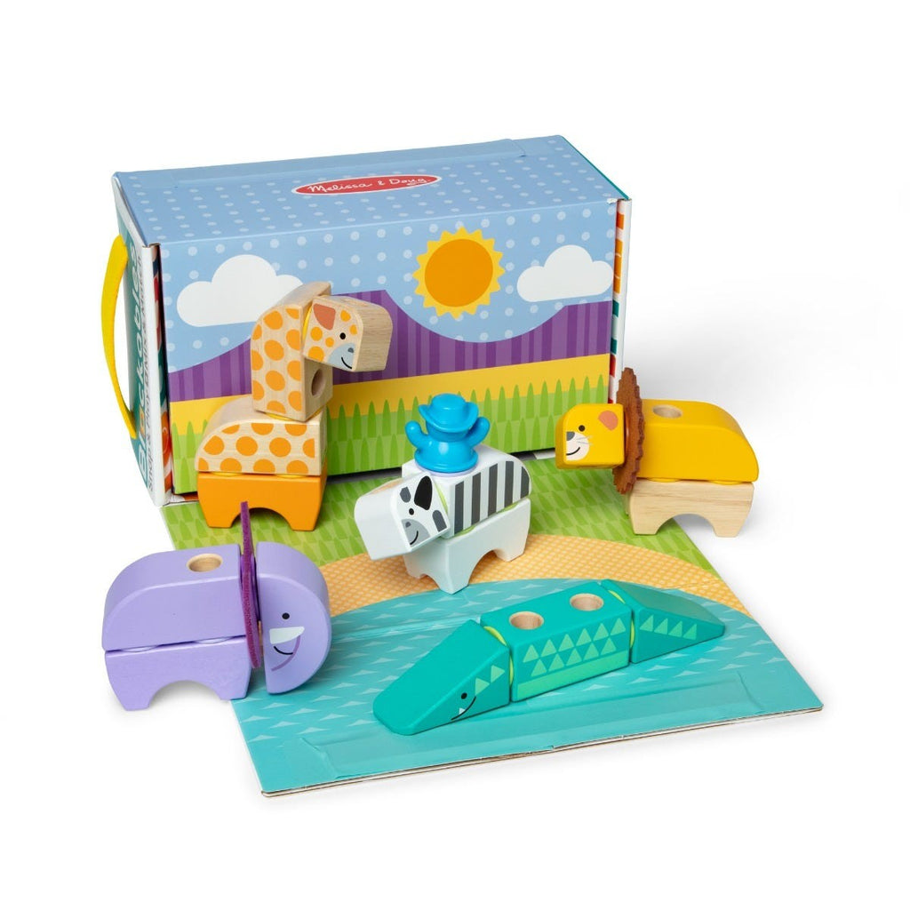 Melissa And Doug Safari Snap and Play Building Blocks Set (34 Pcs)