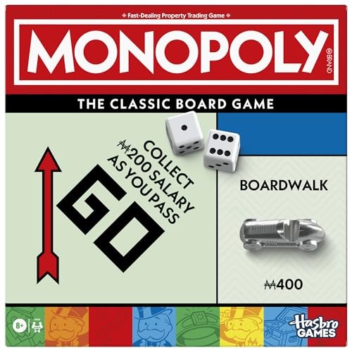 Monopoly Classic Board Game with Storage Tray
