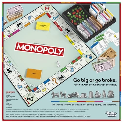 Monopoly Classic Board Game with Storage Tray