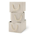 Amazon Basics Large Linen Storage Bins, Pack of 3