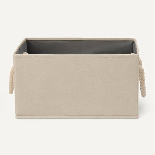 Amazon Basics Large Linen Storage Bins, Pack of 3