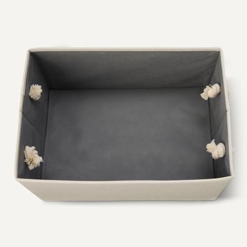 Amazon Basics Large Linen Storage Bins, Pack of 3