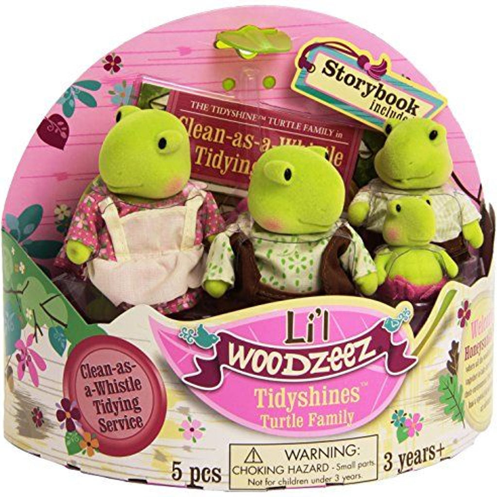 Li'L Woodzeez Tidyshine Turtles Family & Storybook Set