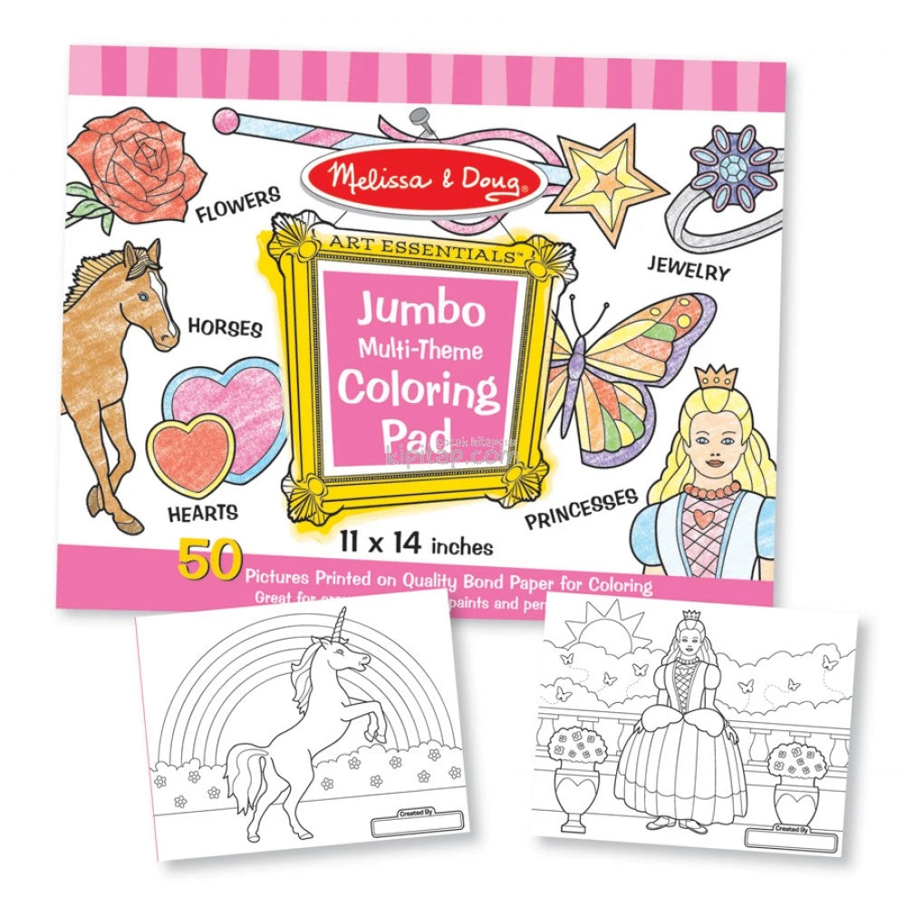 Melissa & Doug Jumbo Coloring Pad - Horses, Hearts, Flowers