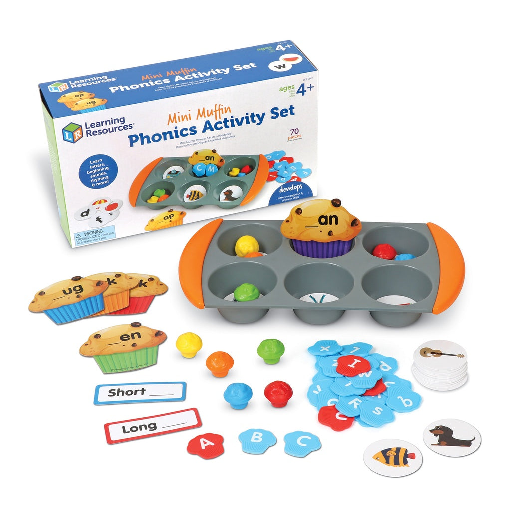 Learning Resources Mini Muffin Phonics Set, 70 Pieces, Ages 4+