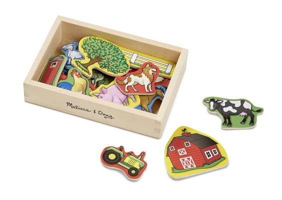 Melissa & Doug Wooden Farm Magnets, 20 Pieces, 1.2x5.5x7.9"