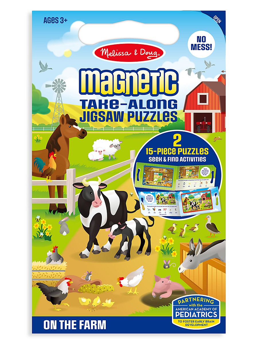 Melissa & Doug Take-Along Magnetic Farm Jigsaw Puzzles, 1.25x6x10"