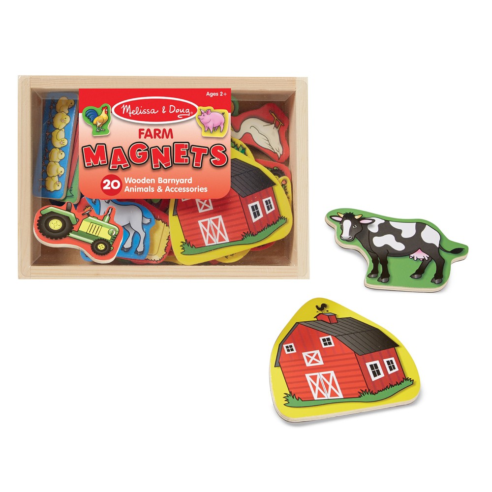 Melissa & Doug Wooden Farm Magnets, 20 Pieces, 1.2x5.5x7.9"