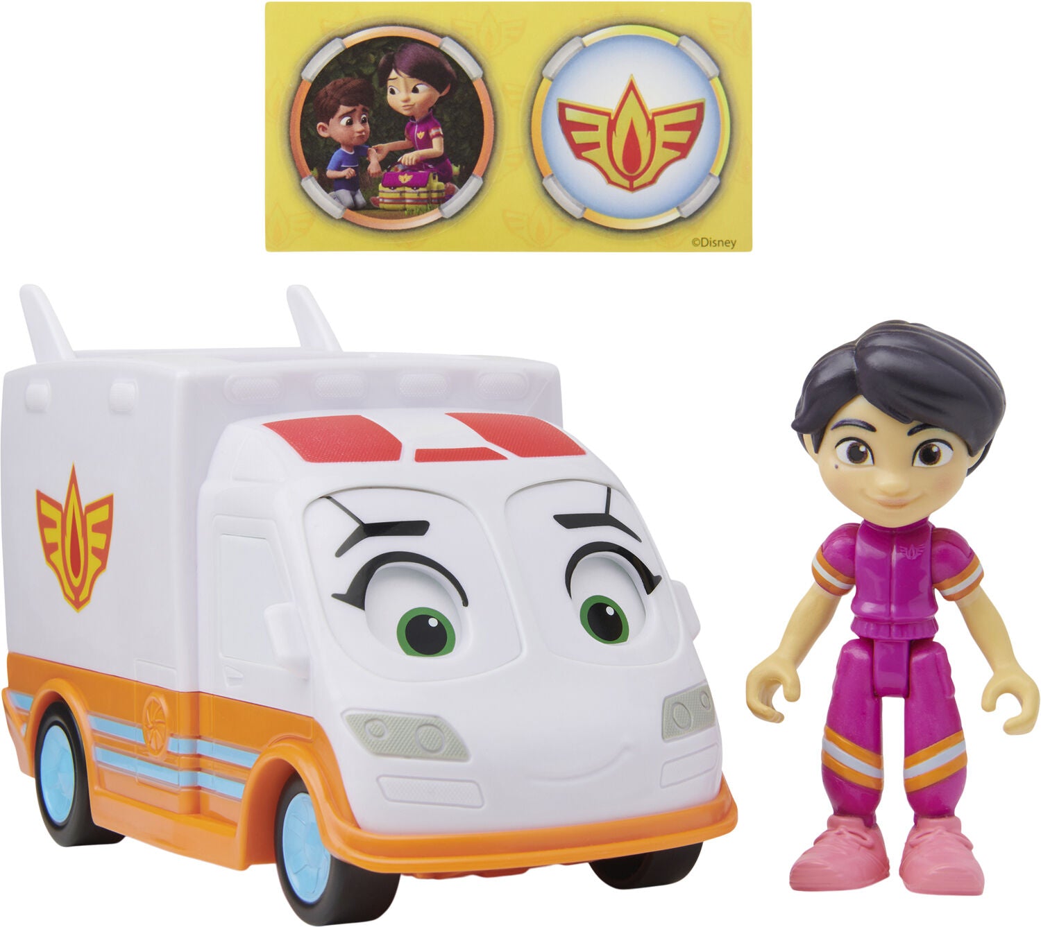 DC Comics Disney Firebuds Violet & Axl Ambulance Toy 2.85x7.64x3.3