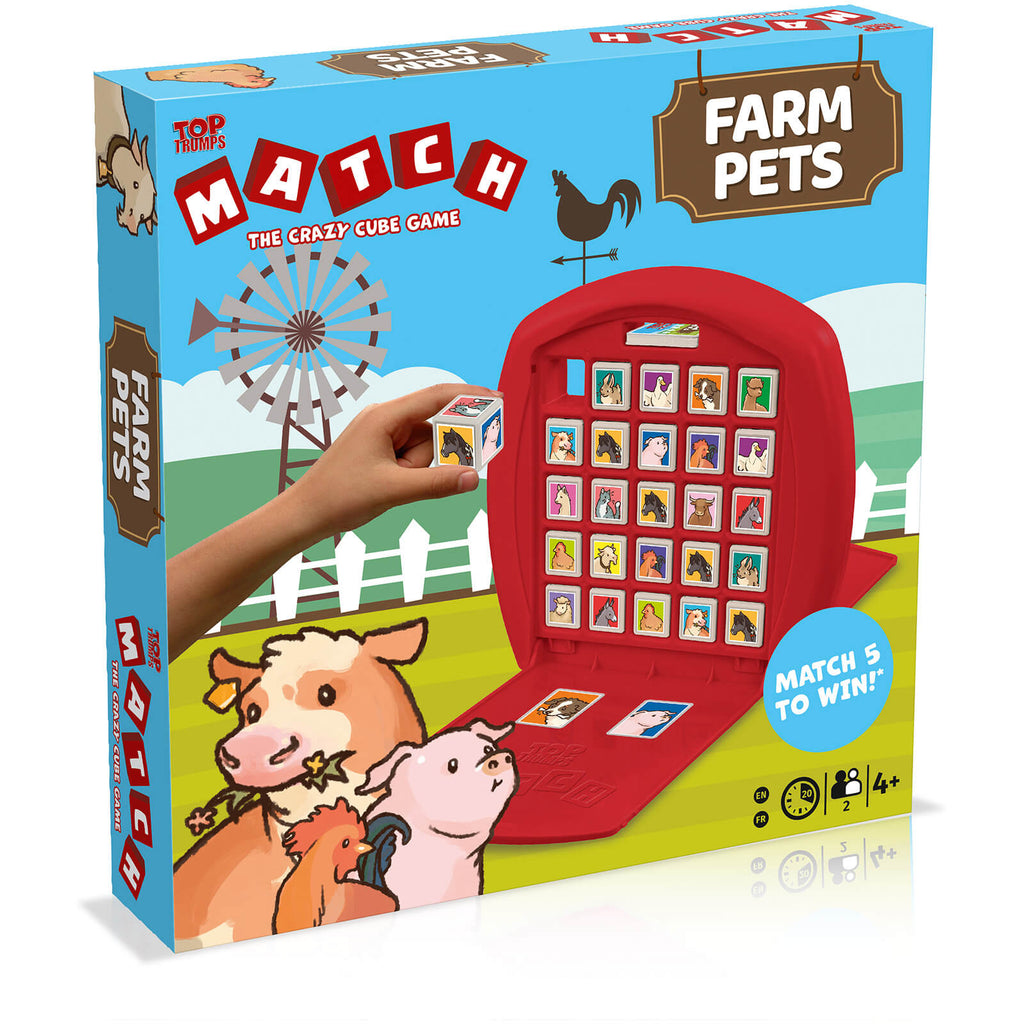 Winning Moves Top Trumps Match - Crazy Cube Farm Pets Game Ages 4+
