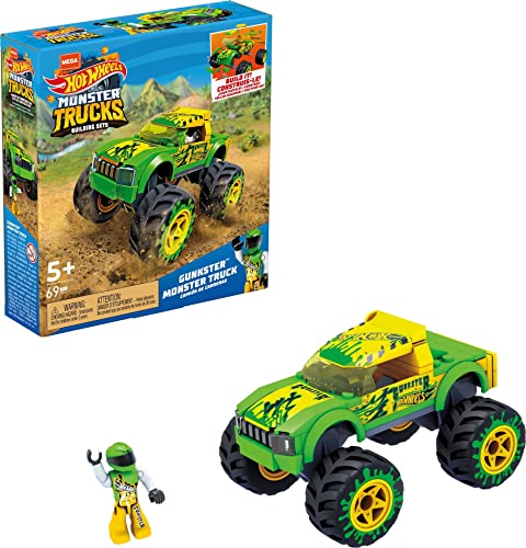 MEGA Hot Wheels Gunkster Monster Truck, 69 Pieces, Pack of 1