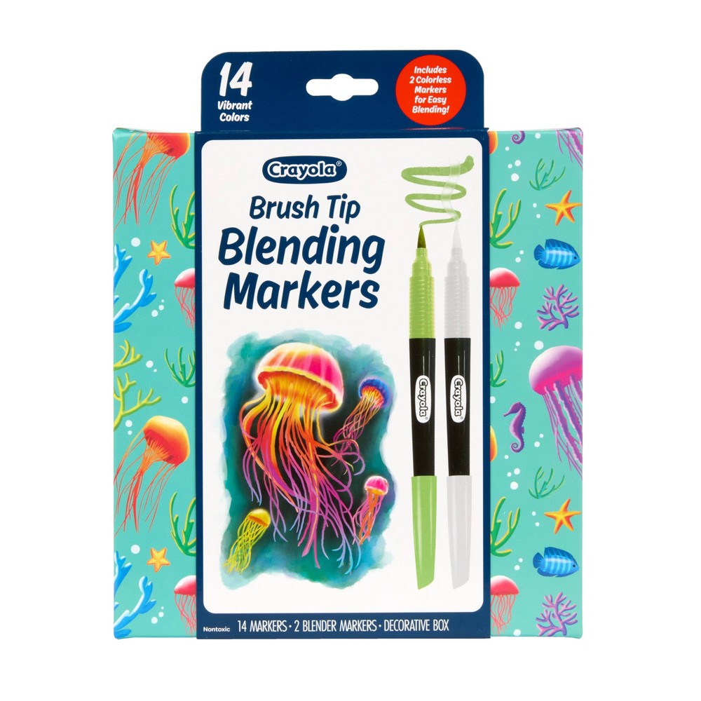 Crayola Brush Tip Blending Markers, 14 markers