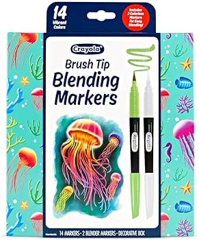 Crayola Brush Tip Blending Markers, 14 markers
