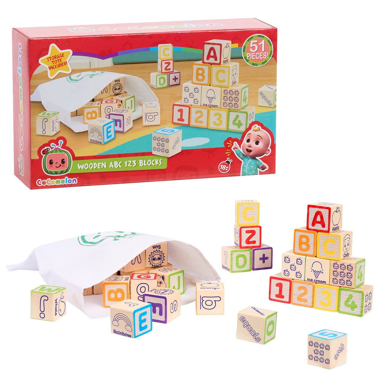 Cocomelon 51pc Wooden Block Set