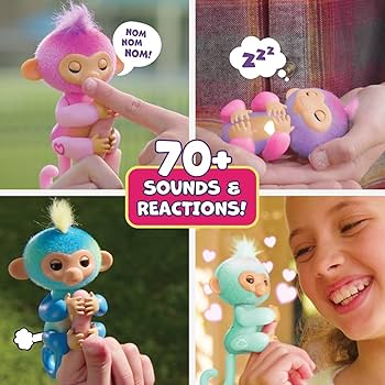 Wow Wee Fingerlings Interactive Baby Monkey Ava, Pack of 1