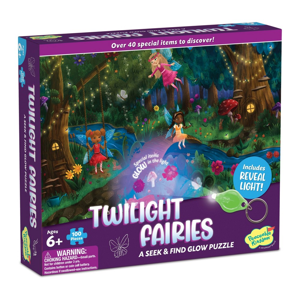 Peaceable Kingdom Twilight Fairies 100 Piece Glow Puzzle