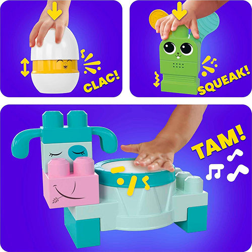 MEGA blocks Musical Farm Band Sensory Toy for Toddler, 45 Pieces