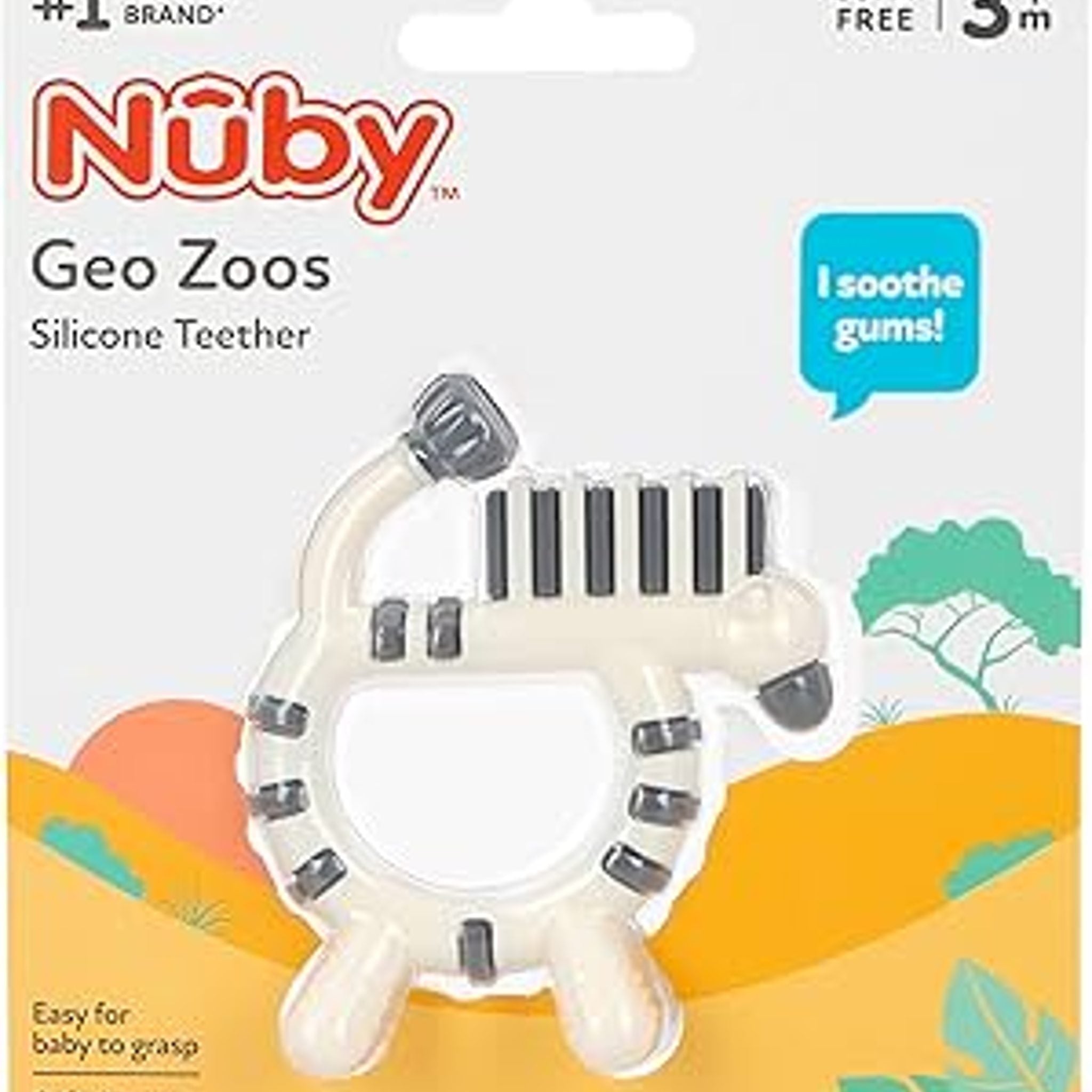 Nuby Zebra Geo Zoo Silicone Teethers
