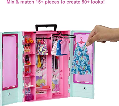 Barbie Closet Playset with 3 Outfits & Styling Accessories