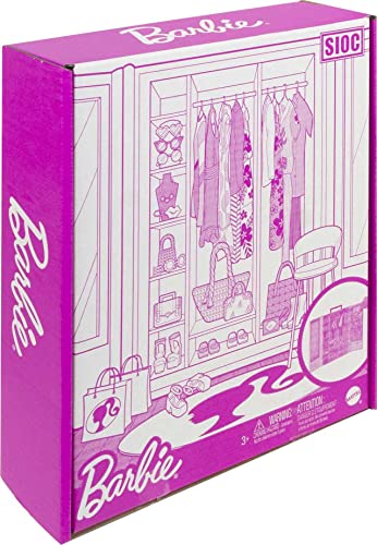 Barbie Closet Playset with 3 Outfits & Styling Accessories