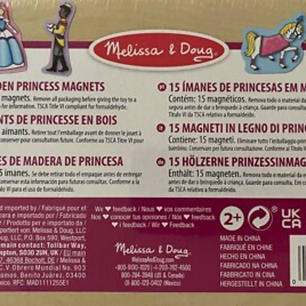 Melissa & Doug 15 Wooden Princess Magnets with Box