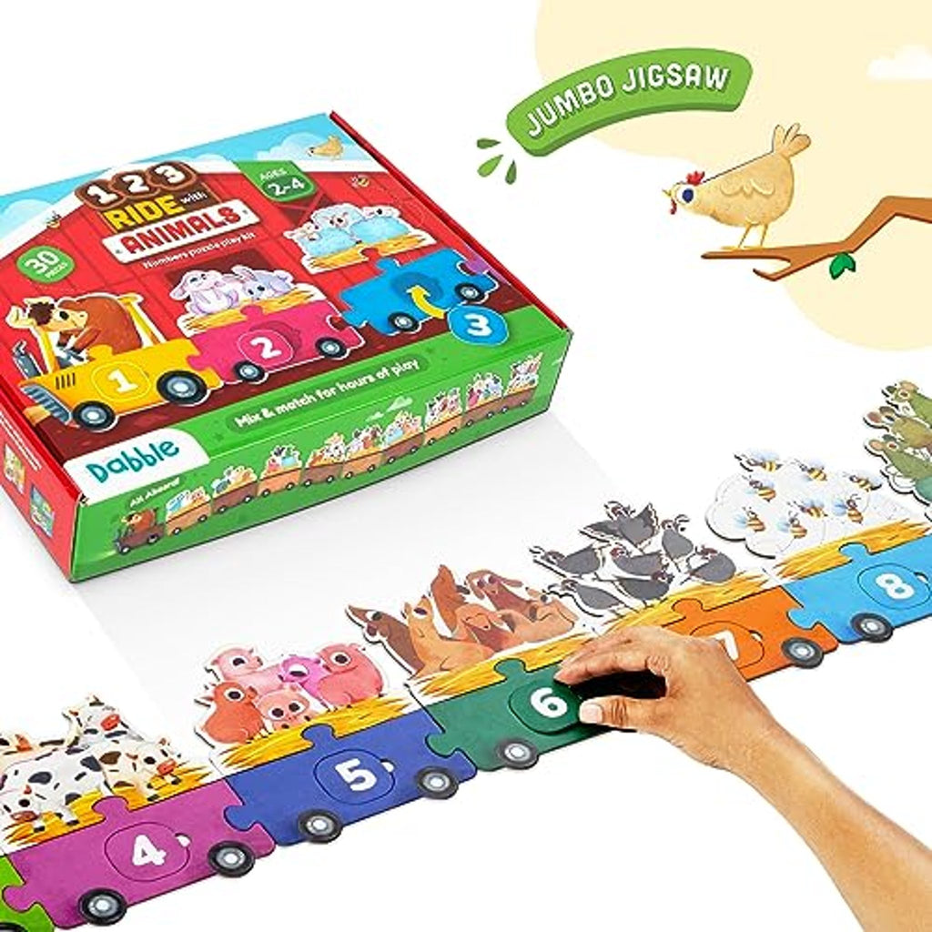 LoveDabble 123 Ride with Animals: Three-Way Puzzle Magic Count