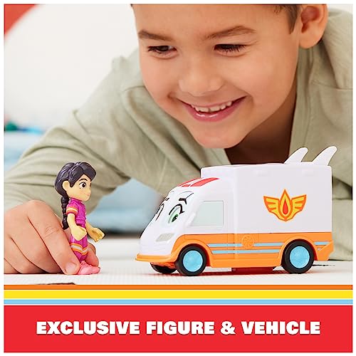 DC Comics Disney Firebuds Violet & Axl Ambulance Toy 2.85x7.64x3.3