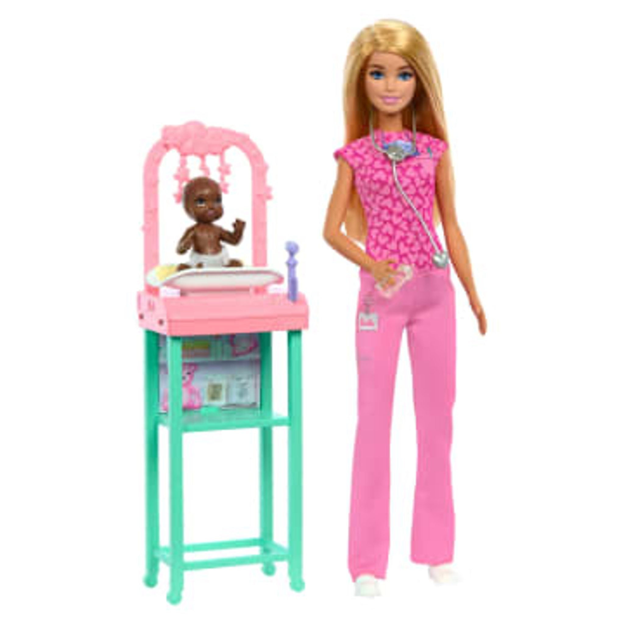Barbie Baby Doctor Doll with Furniture & Accessories