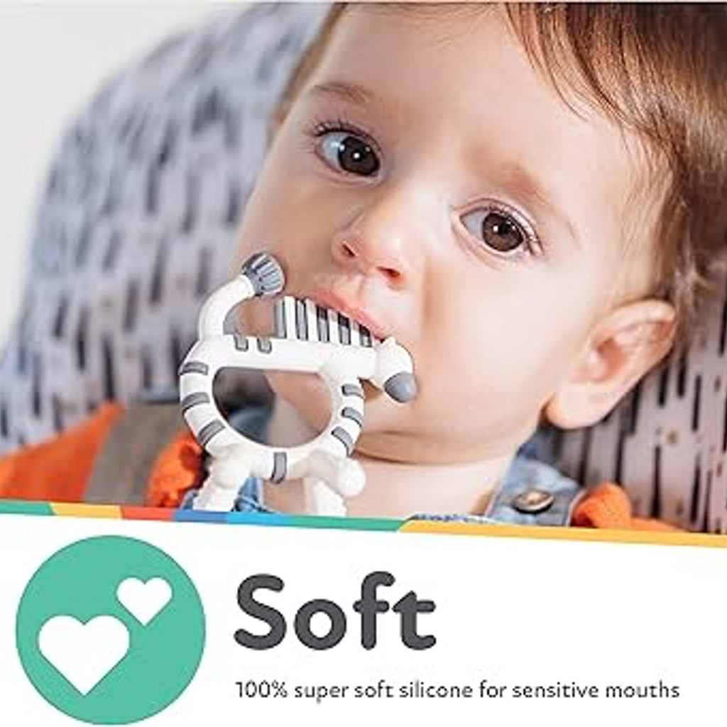 Nuby Zebra Geo Zoo Silicone Teethers