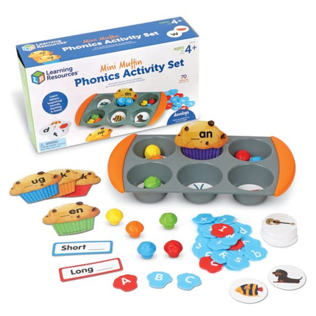 Learning Resources Mini Muffin Phonics Set, 70 Pieces, Ages 4+