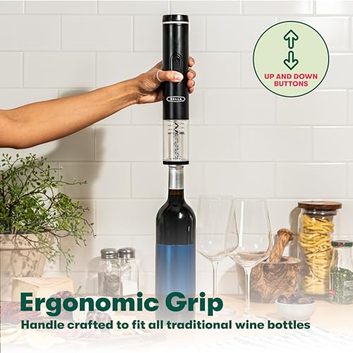 BELLA Electric Wine Opener, Automatic Corkscrew with Foil Cutter