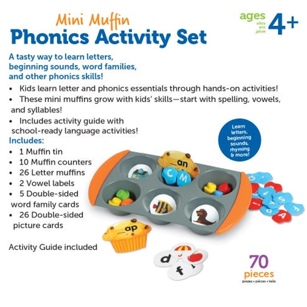 Learning Resources Mini Muffin Phonics Set, 70 Pieces, Ages 4+