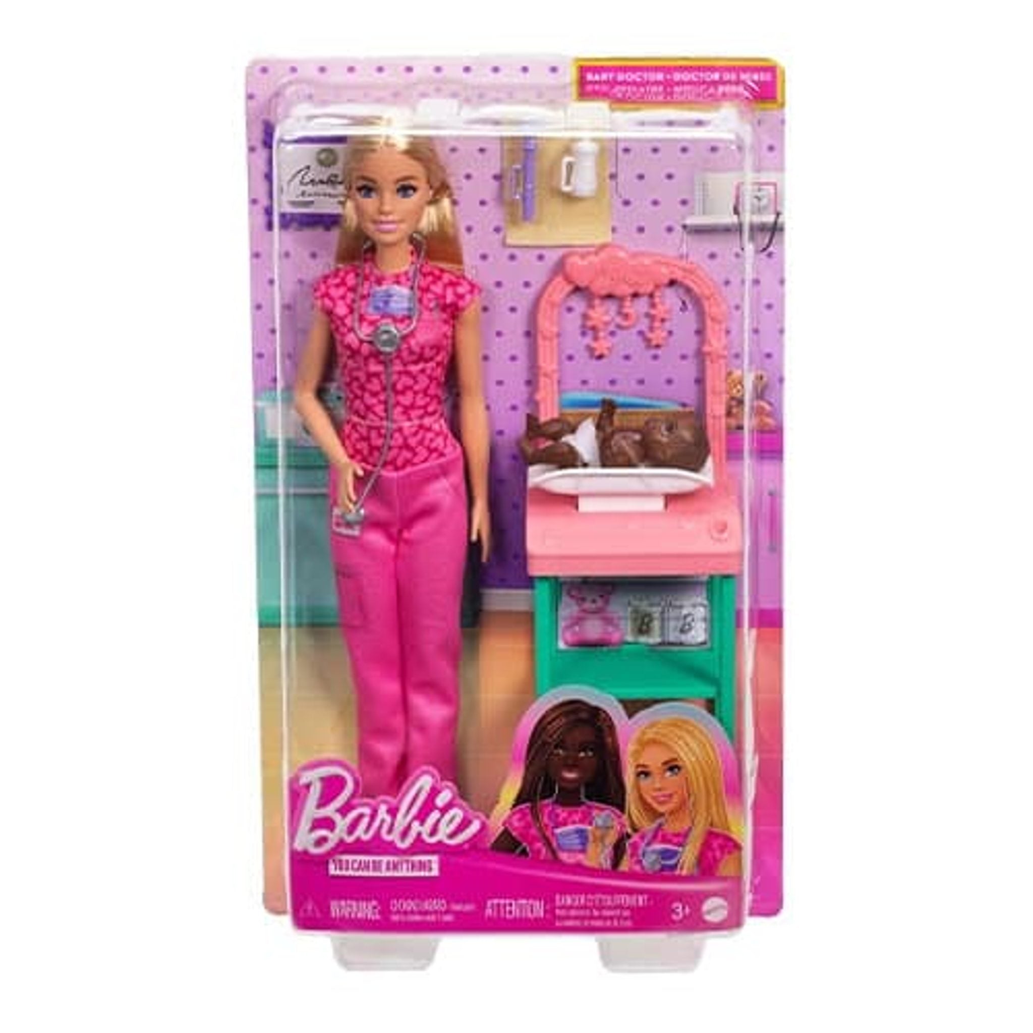 Barbie Baby Doctor Doll with Furniture & Accessories