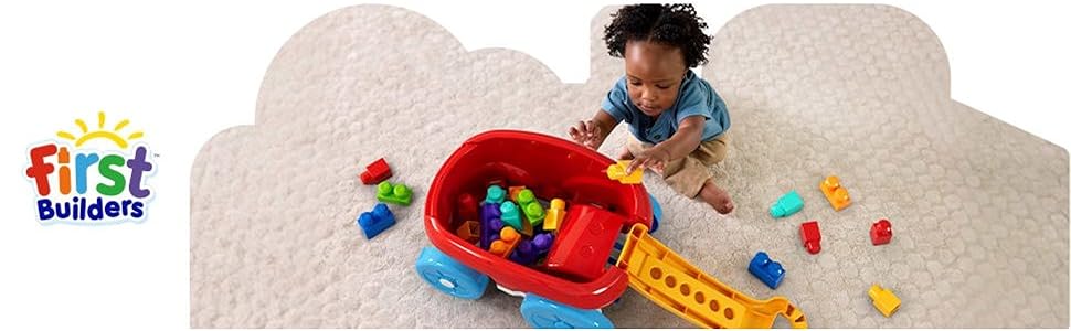 Mega Bloks First Builders Scooping Wagon, 20-Piece Building Set