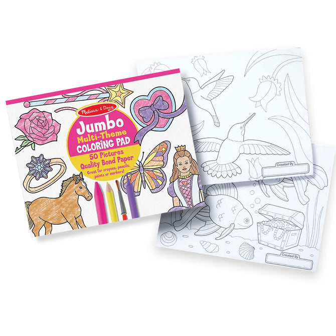 Melissa & Doug Jumbo Coloring Pad - Horses, Hearts, Flowers