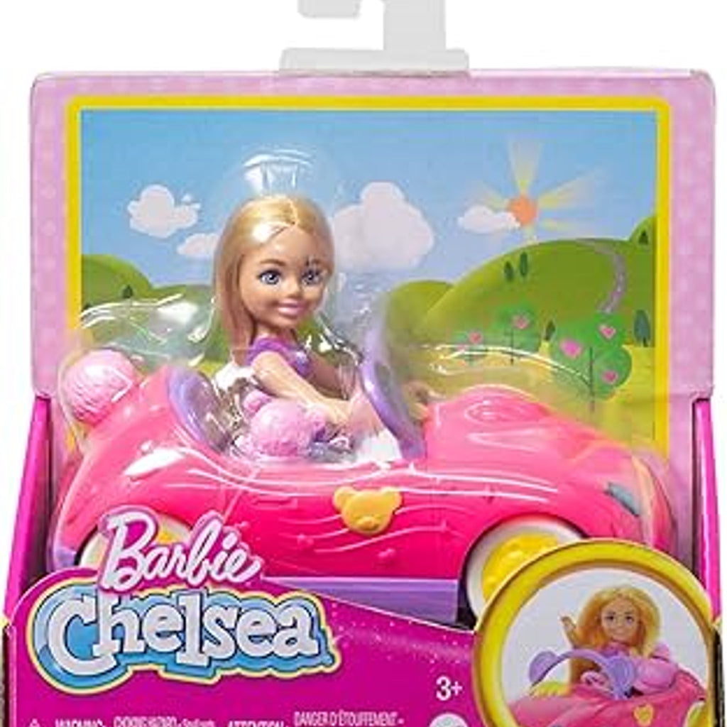 Barbie Chelsea Vehicle Set with Doll, Toy Car & Teddy