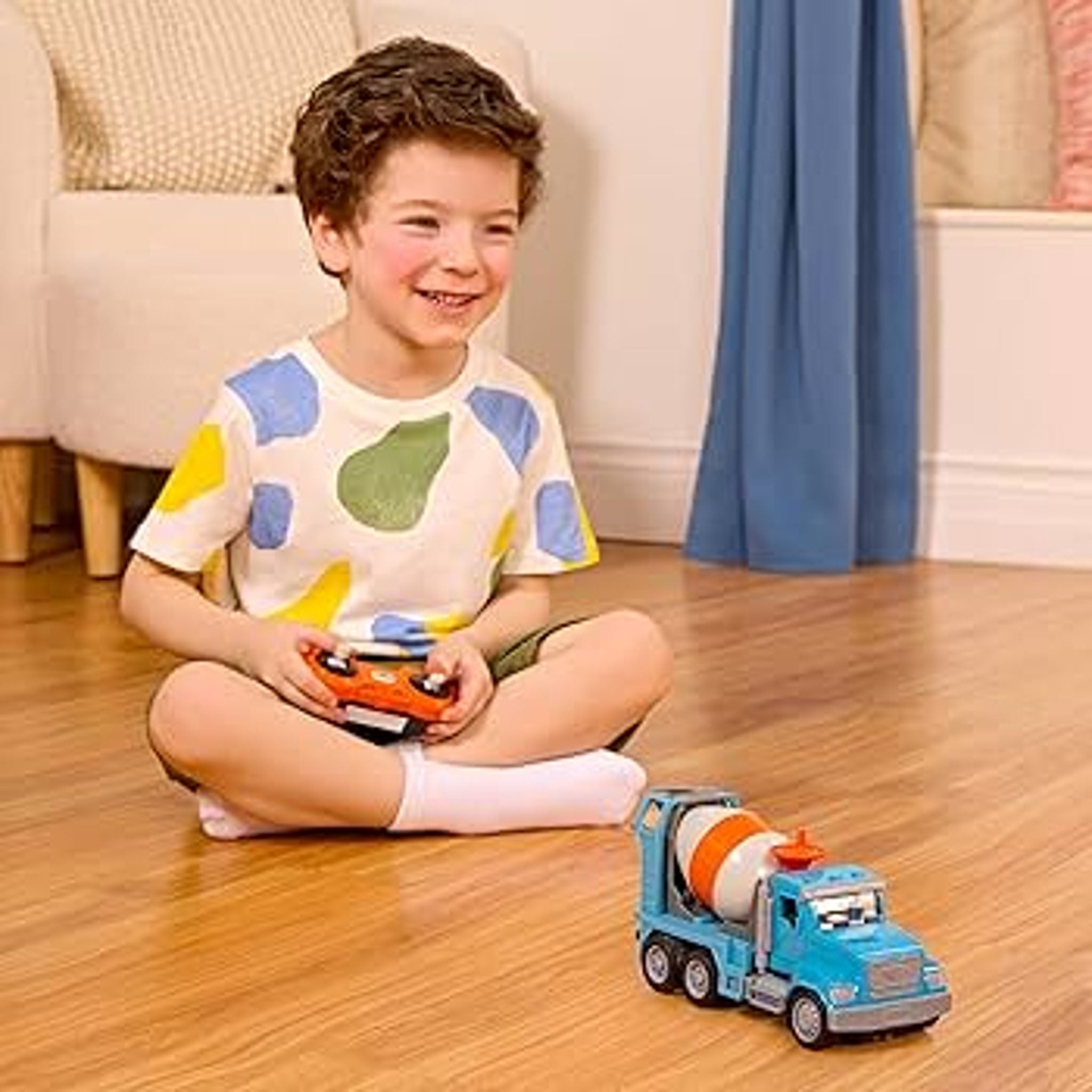 Battat Toy Cement Mixer Remote Control - Lights, Sounds, Movable Parts