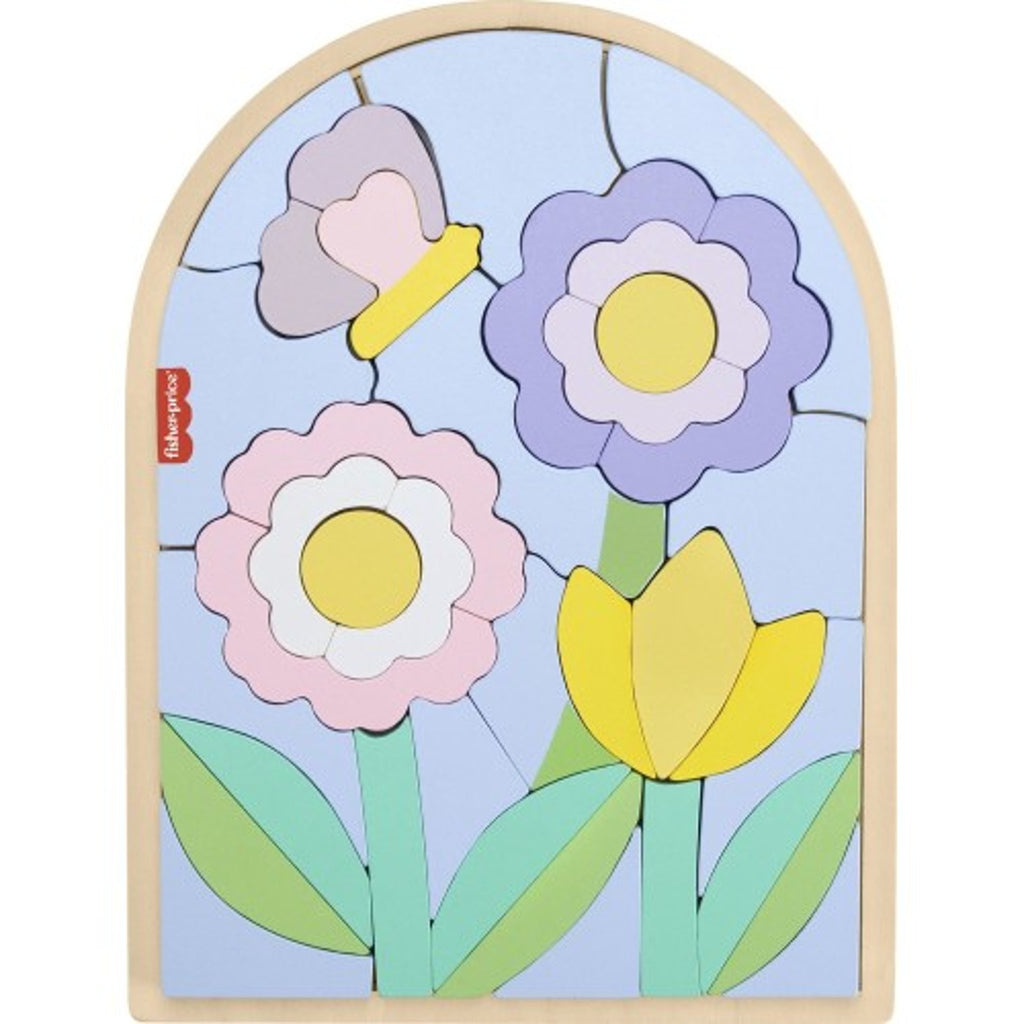 Fisher price Wooden Flower Puzzle Blocks, 38 Pieces